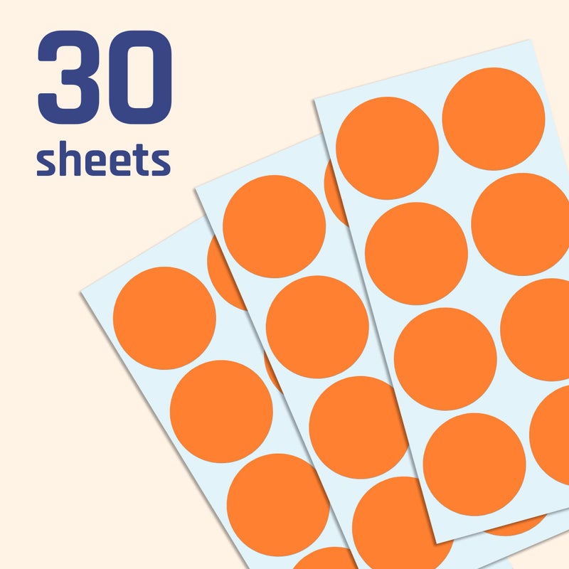 TownStix 2" Round Color Coding Circle Sticker Labels - Orange, Pack of 240 - Image 3